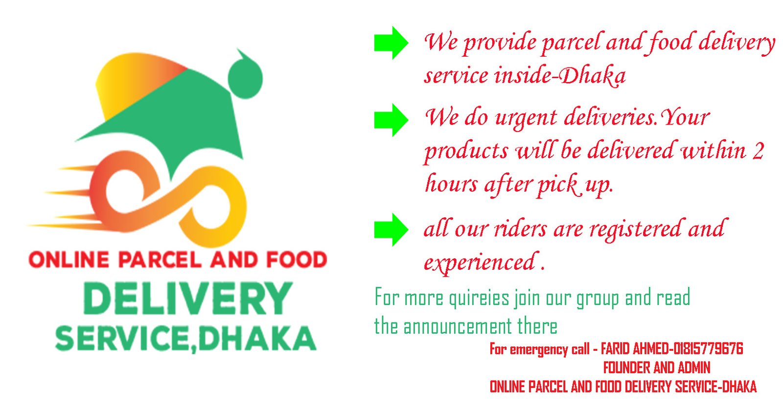 Online parcel and food delivery service-Dhaka