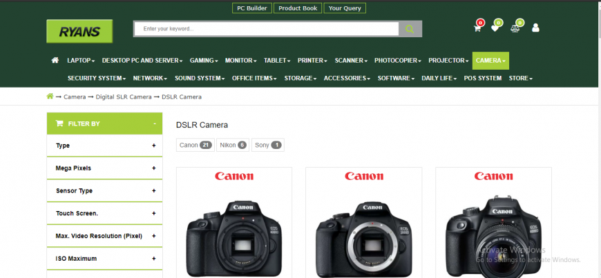 DSLR Camera Price in Bangladesh | Ryans Computers